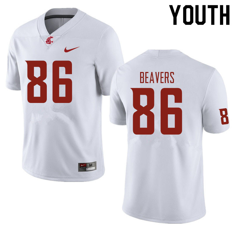 Youth #86 Konner Beavers Washington State Cougars Football Jerseys Sale-White